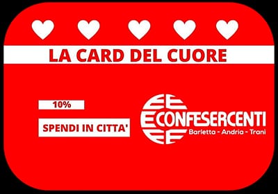 Scopri di più sull'articolo Il giornale di Trani – Confesercenti Bat, a San Valentino torna la «Card del cuore»: -10% dai commercianti aderenti