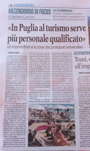 Scopri di più sull'articolo La Gazzetta del Mezzogiorno – Più personale qualificato per il turismo pugliese